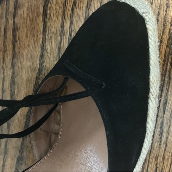Aquazzura size 40 black wedges with box. Bought at Saks in Toronto. - Picture 3 of 7
